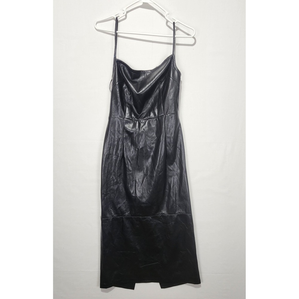 Good‎ American Women's Faux Leather Elegant Classy Black Pencil Dress Size 2